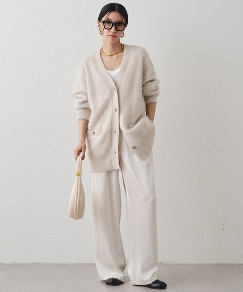 「LOUNGEDRESS」 ニットカーディガン FREE ネイビー レディース_画像6