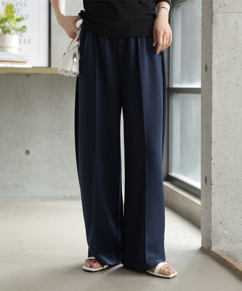  Originals ジャージ パンツ ワイドレッグ ネイビー ワイドパンツ スウェットパンツ ジャージ 「 低身長向けサイズ