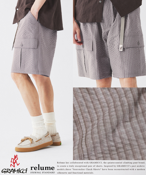 【新品タグ付】 グラミチ 春夏 サッカー地 チェック ショートパンツ M相当 Gramicci（グラミチ） パンツ 別注 サッカー チェック ショーツ メンズ