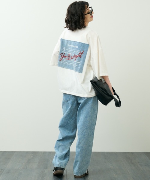 A D C L tシャツ 半袖 後デニムパッチプリント オーバーサイズTシャツ レディース ZOZOTOWN Yahoo 店 - 通販 - Yahoo ショッピング