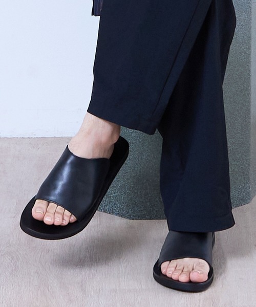  SLIPPER PUKA　レザーサンダル 別注 BICASH（ビカーシ） サンダル レザー ミュールサンダル メンズ