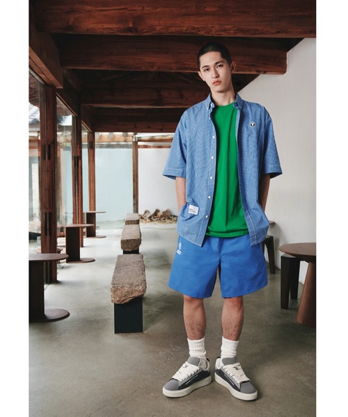 シャツ AAPE NOW SHORT SLEEVE SHIRT(stripe) メンズの画像