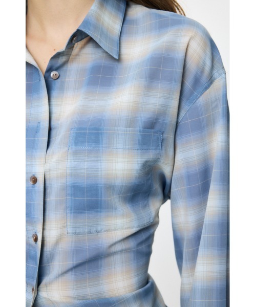 MOUSSY（マウジー） ブラウス シャツ FADE CHECK SHEER OVER シャツ