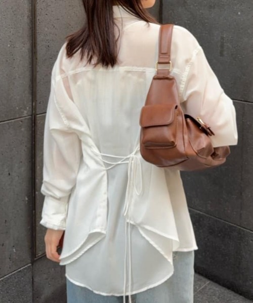 MOUSSY（マウジー） ブラウス シャツ FADE CHECK SHEER OVER シャツ