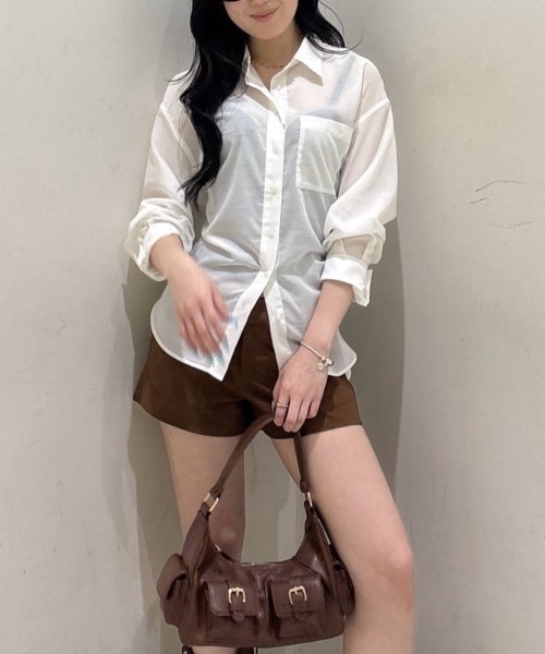 【新品　タグ付き】SHEER LADY ARMY SHIRT 手洗い可能〉シアー チェック ロング スリーブ シャツ｜ SHIPS 公式サイト