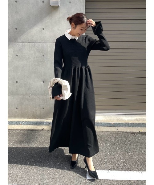 「titivate」 ニットワンピース M ブラック系その他 レディース_画像9