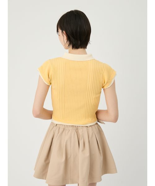 ニット セーター レイヤードニットトップス レディースの画像