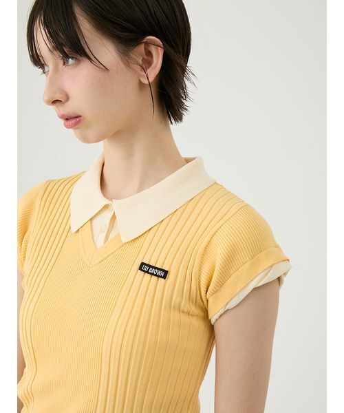 ニット セーター レイヤードニットトップス レディースの画像