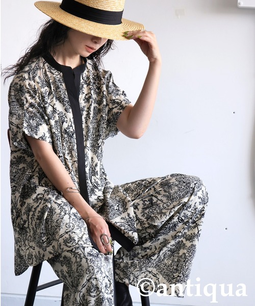 「antiqua」 半袖ブラウス ONESIZE ブラック レディース_画像8