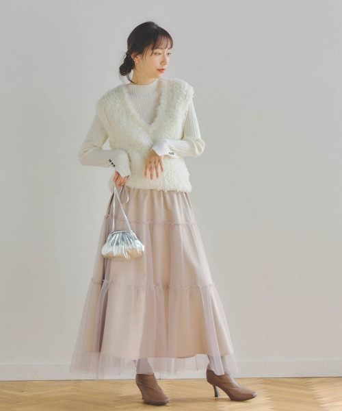「Droite lautreamont」 ニットベスト M オフホワイト レディース_画像9