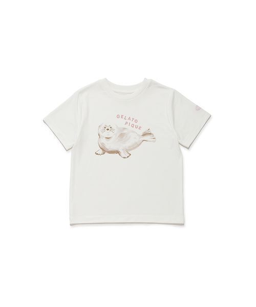 パジャマ 「JUNIOR」「接触冷感」シーアニマル柄ワンポイントTシャツ＆ショートパンツセット キッズ 子供の画像