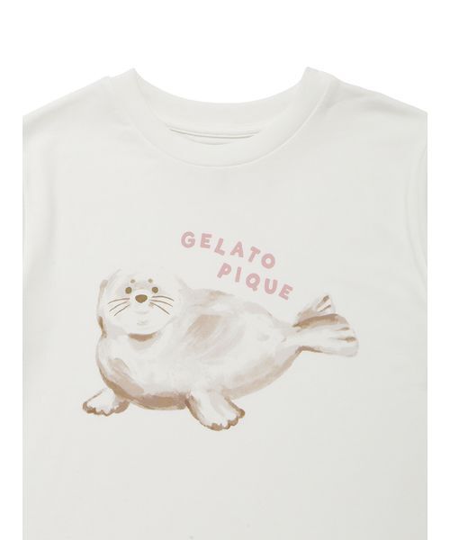 パジャマ 「JUNIOR」「接触冷感」シーアニマル柄ワンポイントTシャツ＆ショートパンツセット キッズ 子供の画像