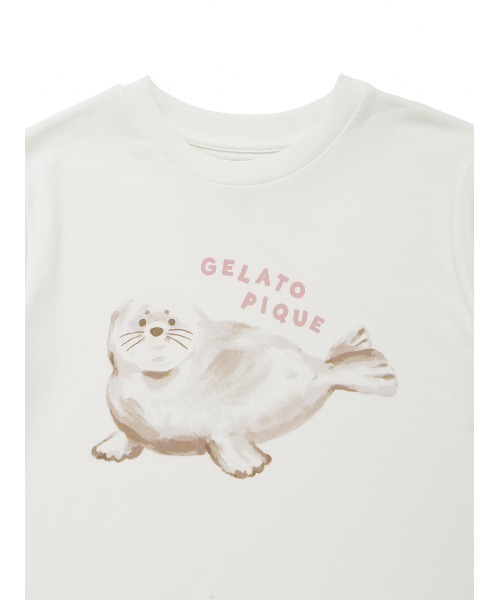 パジャマ 「JUNIOR」「接触冷感」シーアニマル柄ワンポイントTシャツ＆ショートパンツセット キッズ 子供の画像