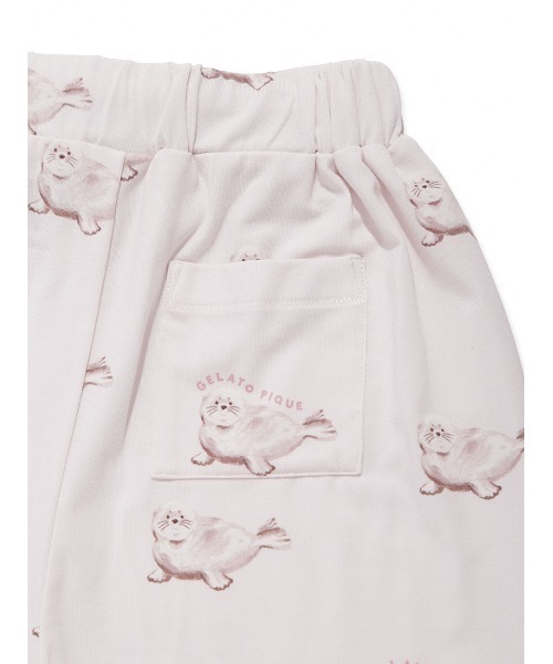 パジャマ 「JUNIOR」「接触冷感」シーアニマル柄ワンポイントTシャツ＆ショートパンツセット キッズ 子供の画像