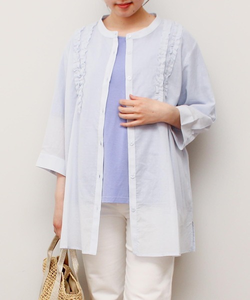 「MB mint breeze」 半袖ブラウス 3L イエロー レディース_画像2