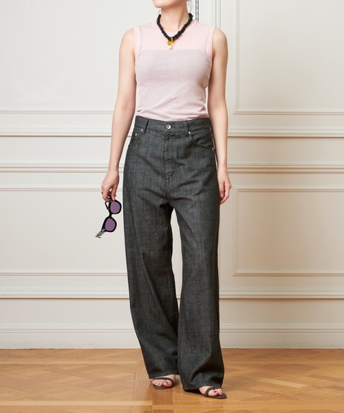 「IENA LA BOUCLE」 デニムパンツ 38 ブラウン レディース_画像2