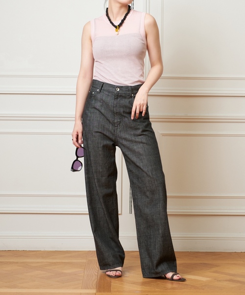 「IENA LA BOUCLE」 デニムパンツ 38 ブラウン レディース_画像7