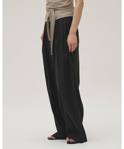 CLANE（クラネ） パンツ CLANE WIDE TUCK WORK PANTS レディース