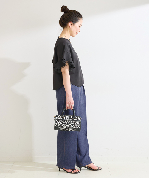 「B.C STOCK」 「Simplicite」パンツ 38 ネイビー レディース_画像3
