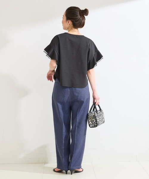 「B.C STOCK」 「Simplicite」パンツ 38 ネイビー レディース_画像4
