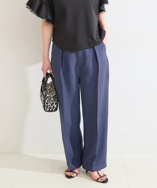 「B.C STOCK」 「Simplicite」パンツ 38 ネイビー レディース_画像5
