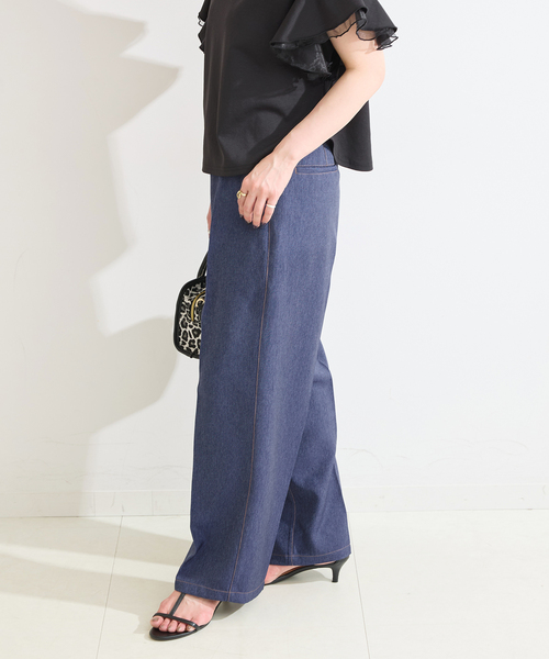 「B.C STOCK」 「Simplicite」パンツ 38 ネイビー レディース_画像6