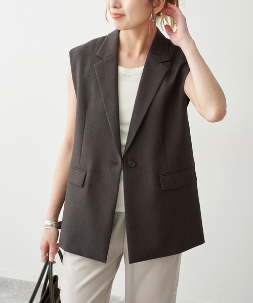 ベスト ジレ 「セットアップ可」メランジシングルブレストジレ レディース | Spick＆Span