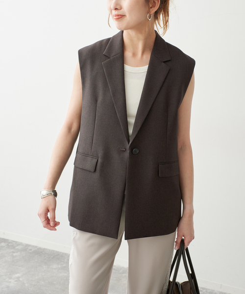 ベスト ジレ 「セットアップ可」メランジシングルブレストジレ レディース | Spick＆Span | 02
