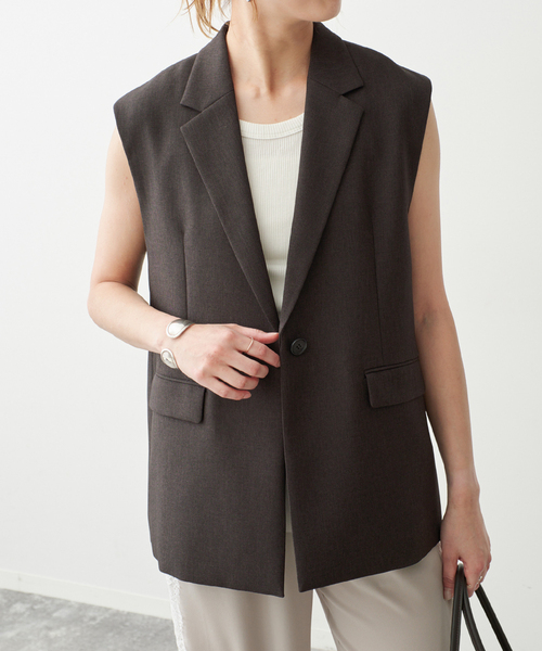 ベスト ジレ 「セットアップ可」メランジシングルブレストジレ レディース | Spick＆Span | 03