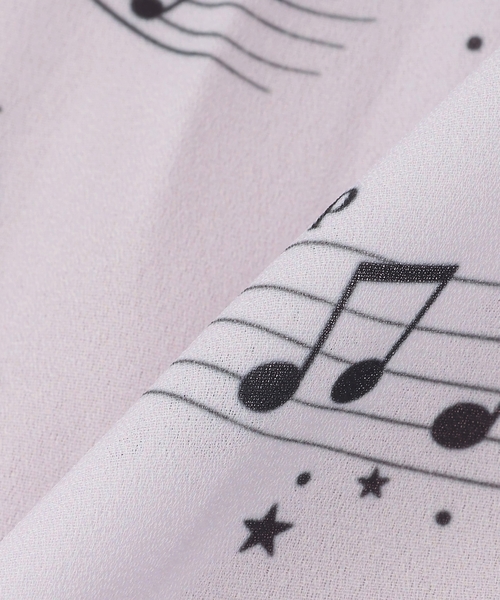 mezzo piano ワンピース メロディー柄プリーツワンピース キッズ 子供