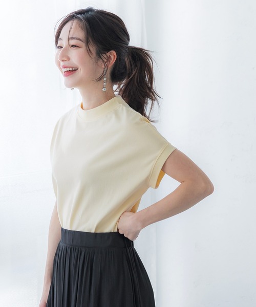 coca（コカ） tシャツ ＼新色追加／フレンチスリーブモックネックT