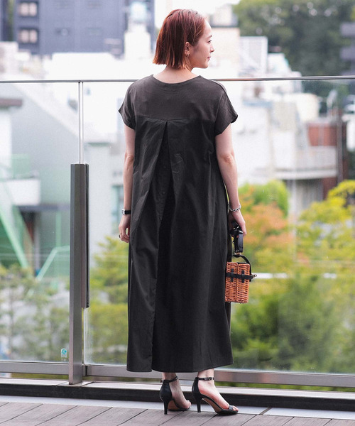 BEAMS HEART ワンピース 「5色展開」 後ボタン 異素材切替