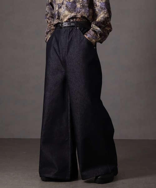 ロワズィール　イージーガウチョパンツ　袴パンツ　ソフトグレー　オルカドット ロワズィール イージーガウチョパンツ 袴パンツ ソフトグレー オルカ