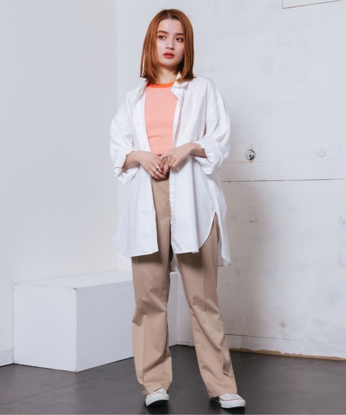 70s JCPENNEY スラックス ホワイト スタプレ ブーツカット フレア Rocky Monroe スラックス TRストレッチ センタープレス ブーツ