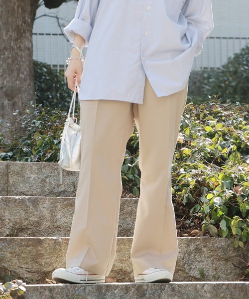 ROOP TOKYO スラックス センタープレスフレアパンツ ワイド