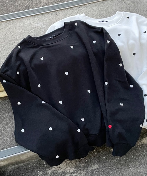 スウェット・トレーナー MEYOAN SWEATSHIRT one way スウェット ハートまみれトレーナー レディース