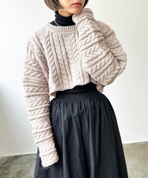 ニット クロップド丈ケーブルニット : ZOZOTOWN Yahoo!店 - 通販