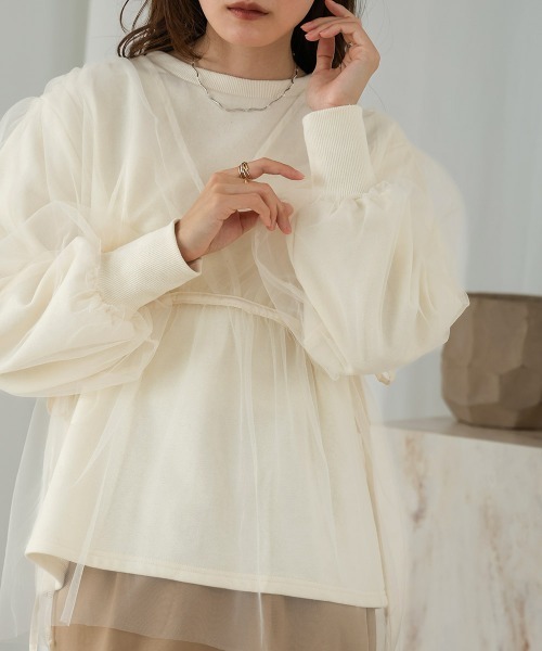 BAB トレーナー スウェット チュールレイヤードスウェット