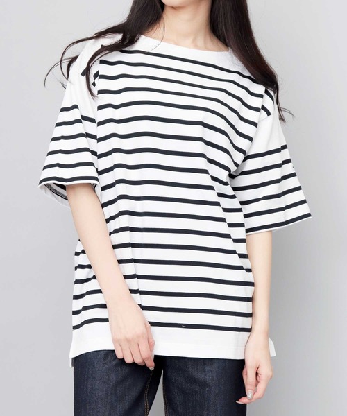 MONT KEMMEL tシャツ ルーズシルエット ボートネック ボーダー バスク