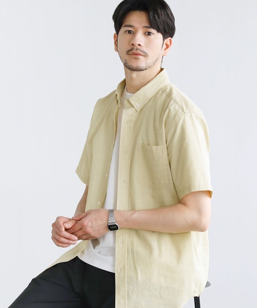 LIL VENDARS シャツ コットンスラブ半袖ボタンダウンシャツ