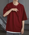 tシャツ 「2点セット」梨地サイドスリットビッ...の詳細画像2