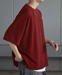 tシャツ 「2点セット」梨地サイドスリットビッ...の詳細画像3