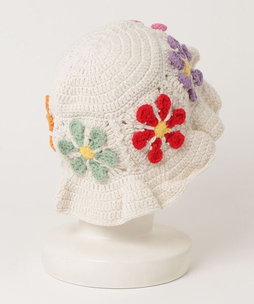 アルベロベロ　新品未使用　　　　　　カラフル花モチーフニット帽 CA4LA（カシラ） ニット帽 ニットキャップ FLOWERS3 レディース