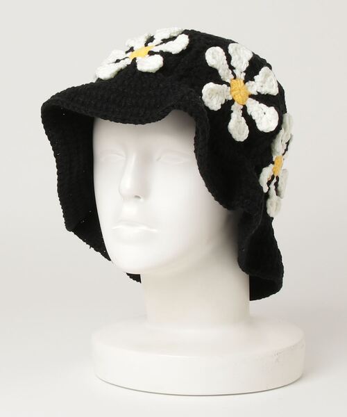 帽子 ハット 「HIKA」花モチーフニットHAT レディース メンズ