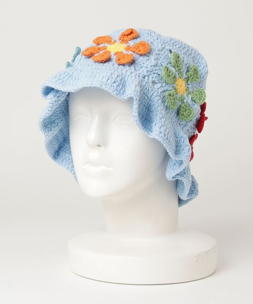 帽子 ハット レディース 「HIKA」花モチーフニットHAT メンズ