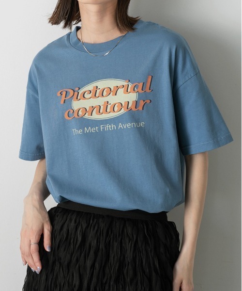 ad thie tシャツ ヴィンテージ風ロゴ ピグメントTシャツ