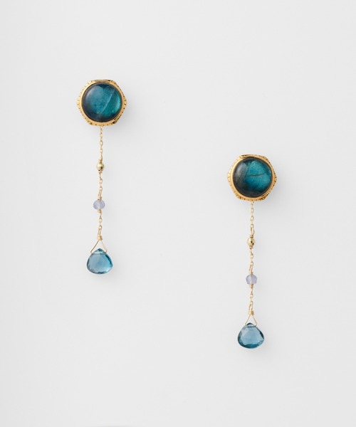 美品 agete K10トパーズ／アイオライトピアスチャーム agete（アガット） チャーム K10トパーズ／アイオライトピアスチャーム