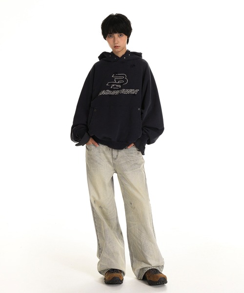 MASONPRINCE パーカー ダメージ加工 フロントロゴ WY6375