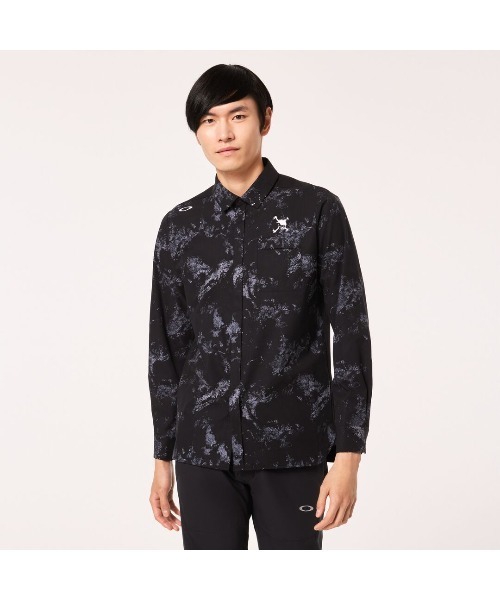 OAKLEY ポロシャツ オークリー SKULL EARTH GRAPHIC 3D LS SHIRT