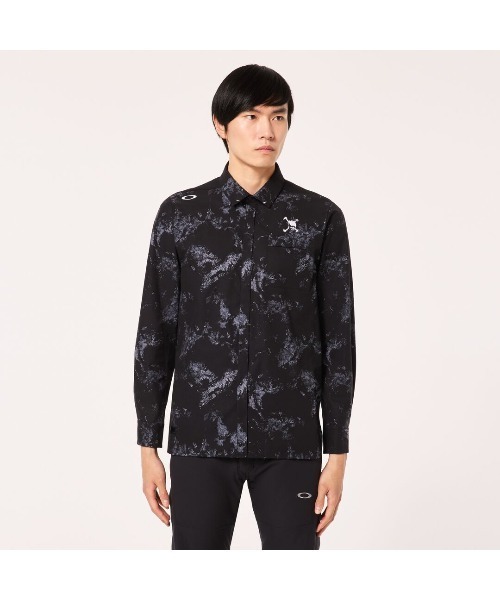 OAKLEY ポロシャツ オークリー SKULL EARTH GRAPHIC 3D LS SHIRT